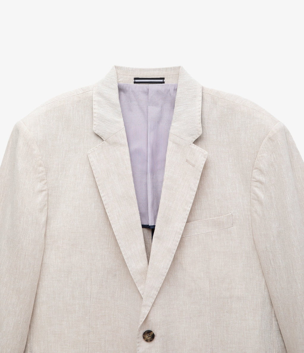 Blazer Hombre 100% Lino Beige