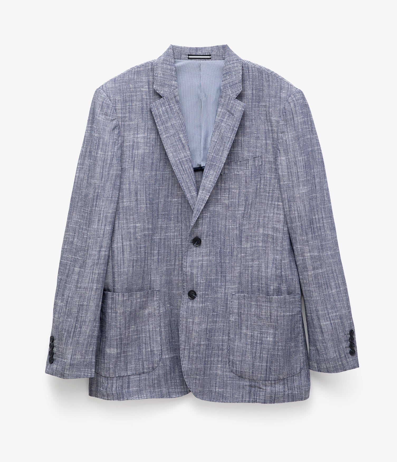 Blazer Hombre 100% Lino Azul Melange