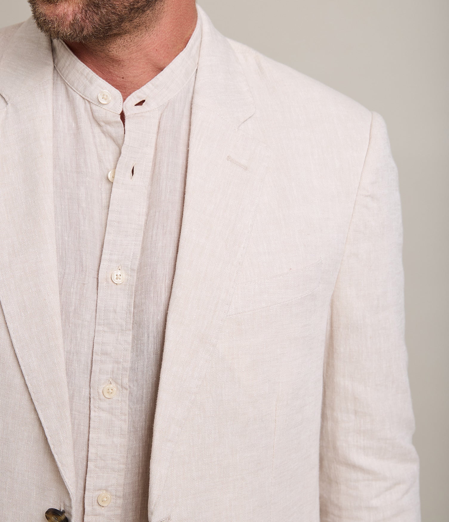 Blazer Hombre 100% Lino Beige