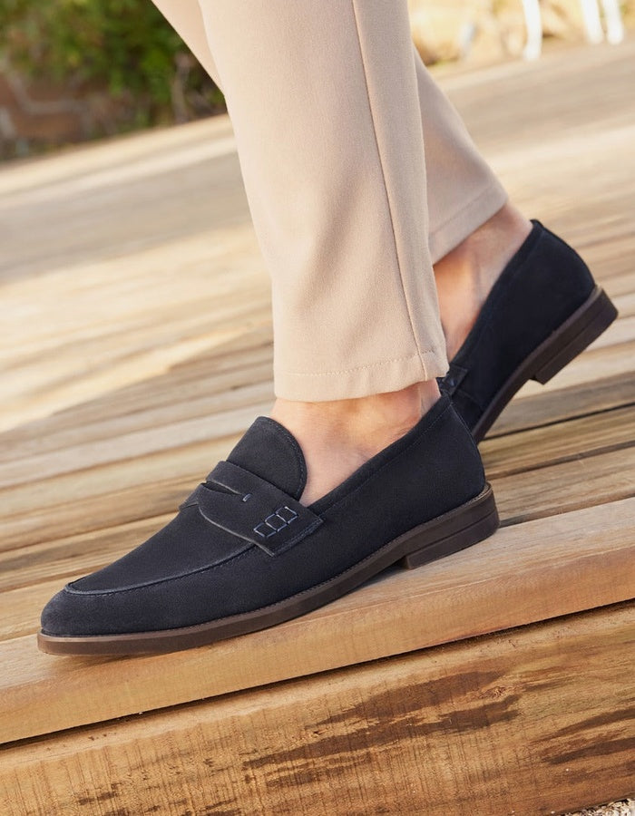 MOCASINES HOMBRE CUERO CALVIN-4-01 AZUL