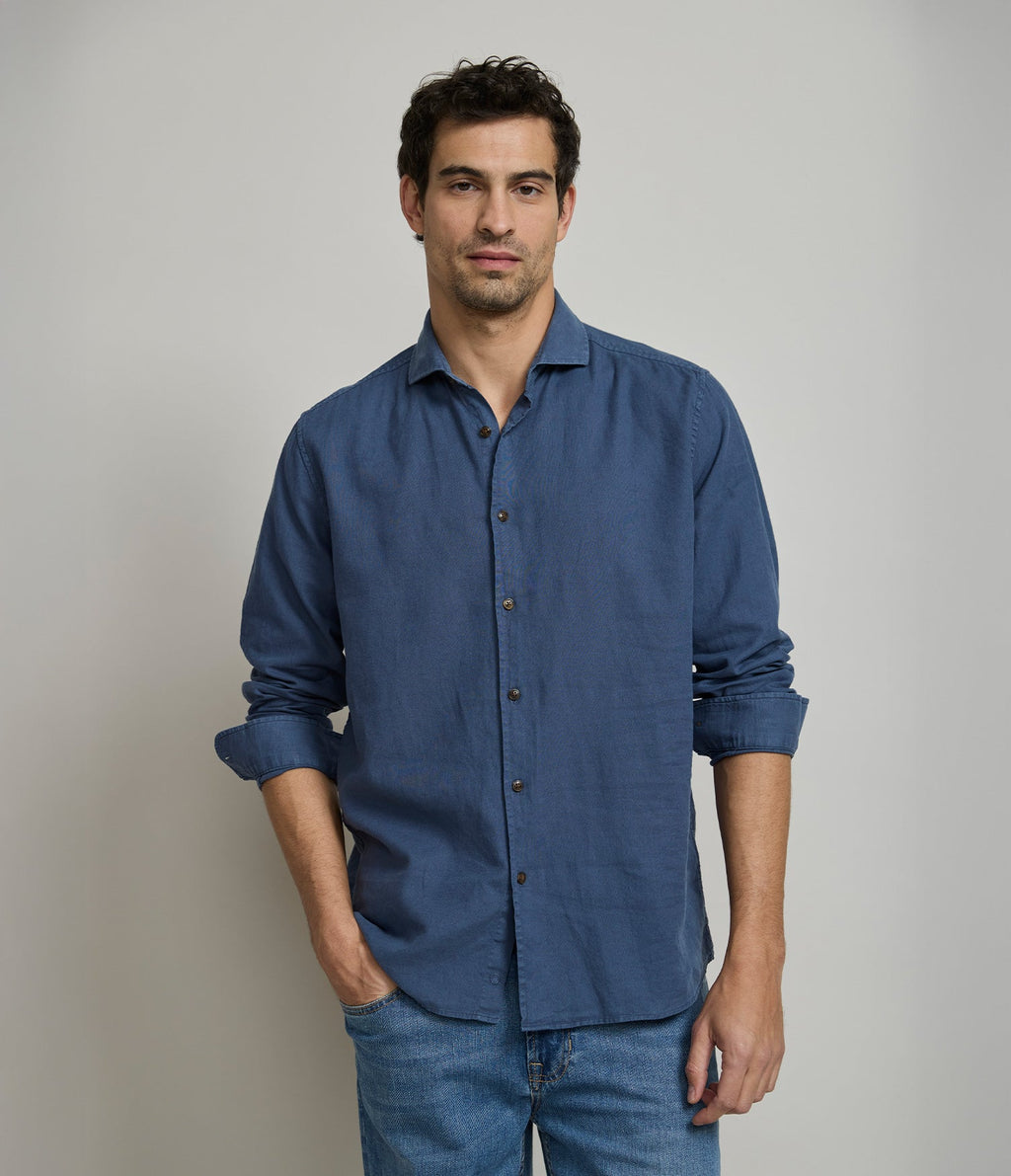Camisa Hombre Silven M/Larga Azul