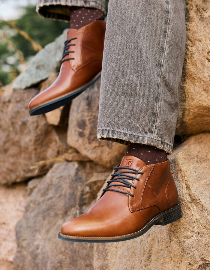 BOTINES HOMBRE CUERO DENIZEN-6-06 BRANDY