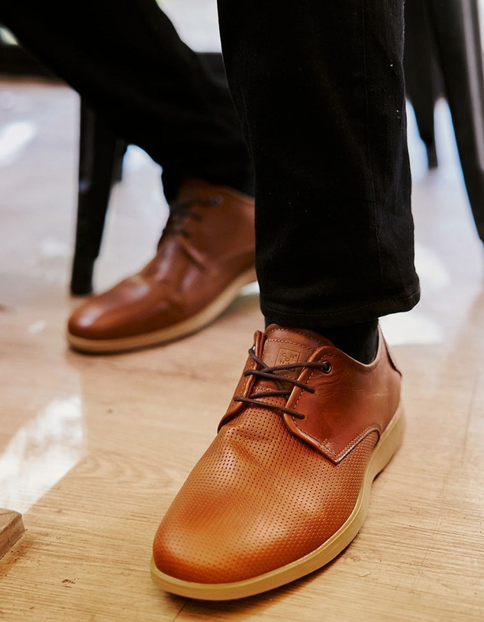 ZAPATOS HOMBRE CUERO DENVER-0-01 BRANDY