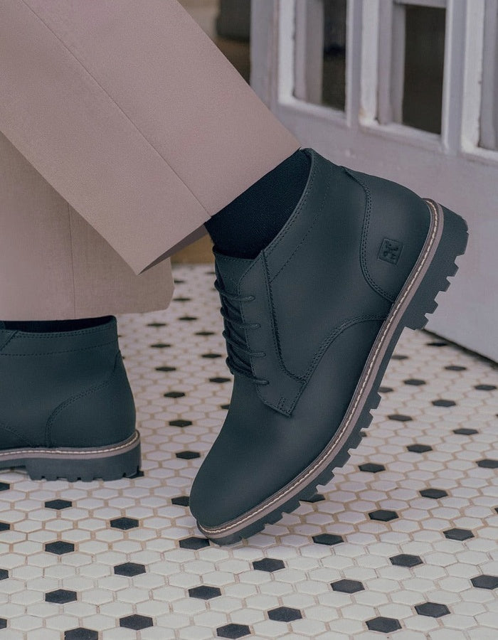 BOTINES HOMBRE CUERO KENSINGTON-6-02 NEGRO