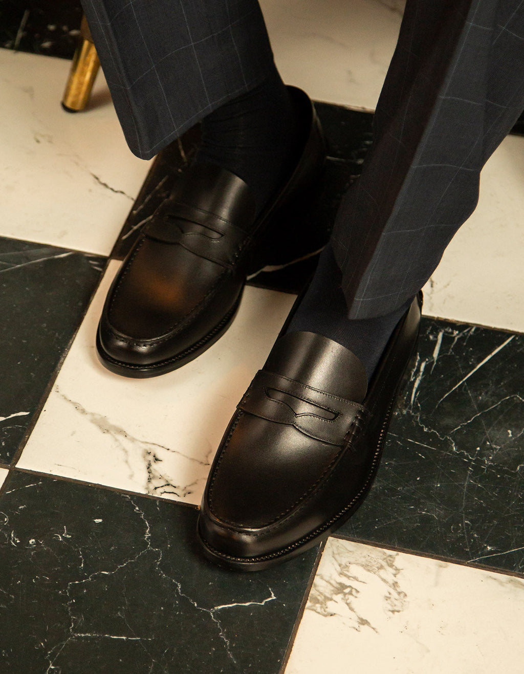 MOCASINES HOMBRE SUELA CUERO MOC ARG-5-77 NEGRO