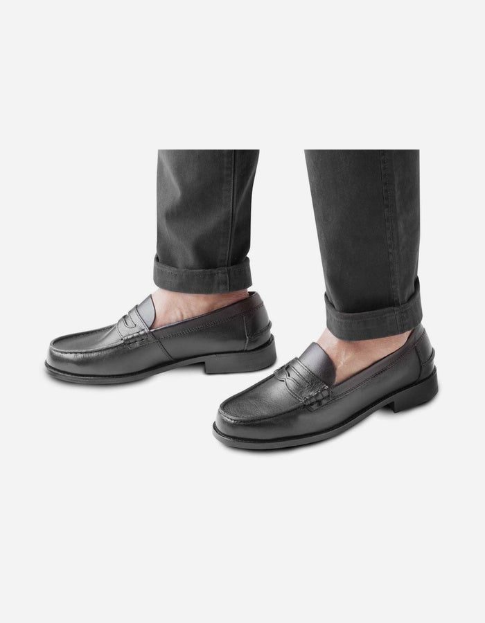 MOCASINES HOMBRE SUELA CUERO MOC ARG-5-77 NEGRO