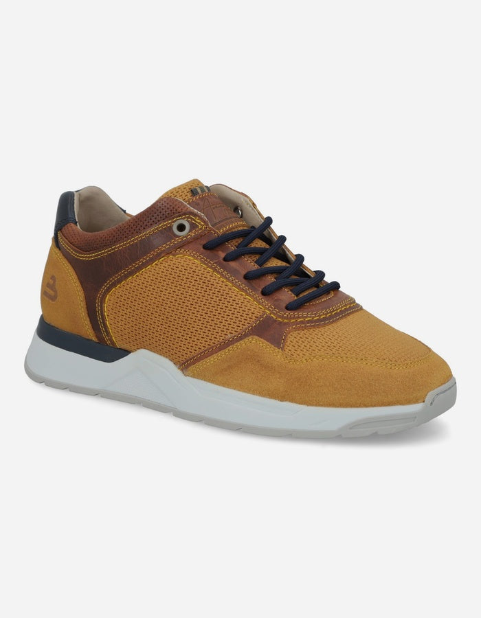 BULLBOXER ZAPATILLAS HOMBRE CUERO OMIS-0-73 MOSTAZA