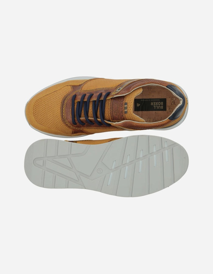 BULLBOXER ZAPATILLAS HOMBRE CUERO OMIS-0-73 MOSTAZA