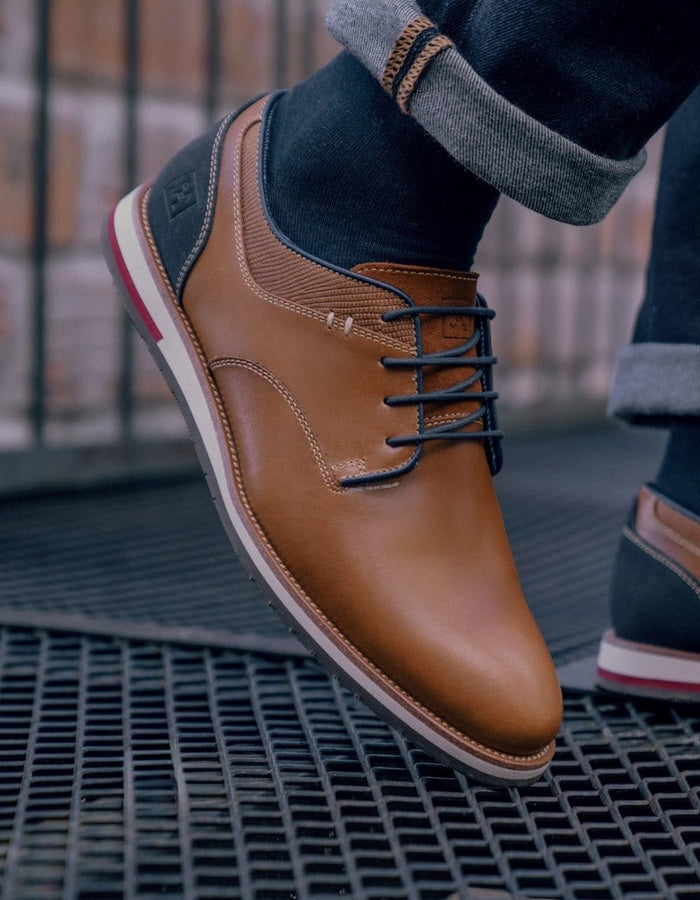 ZAPATOS HOMBRE CUERO SHELFORD-0-04 BRANDY