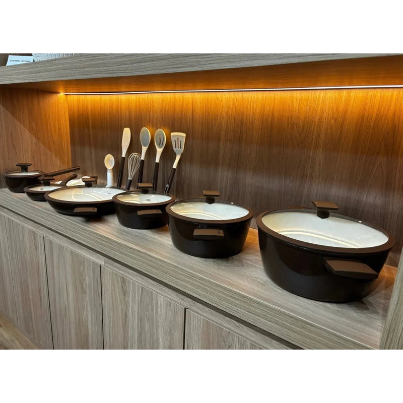 ¡Gran promoción! Juego de utensilios de cocina de cerámica italiana de 22 piezas. Recibe gratis una vajilla de 30 piezas y un juego de cubiertos de 24 piezas.