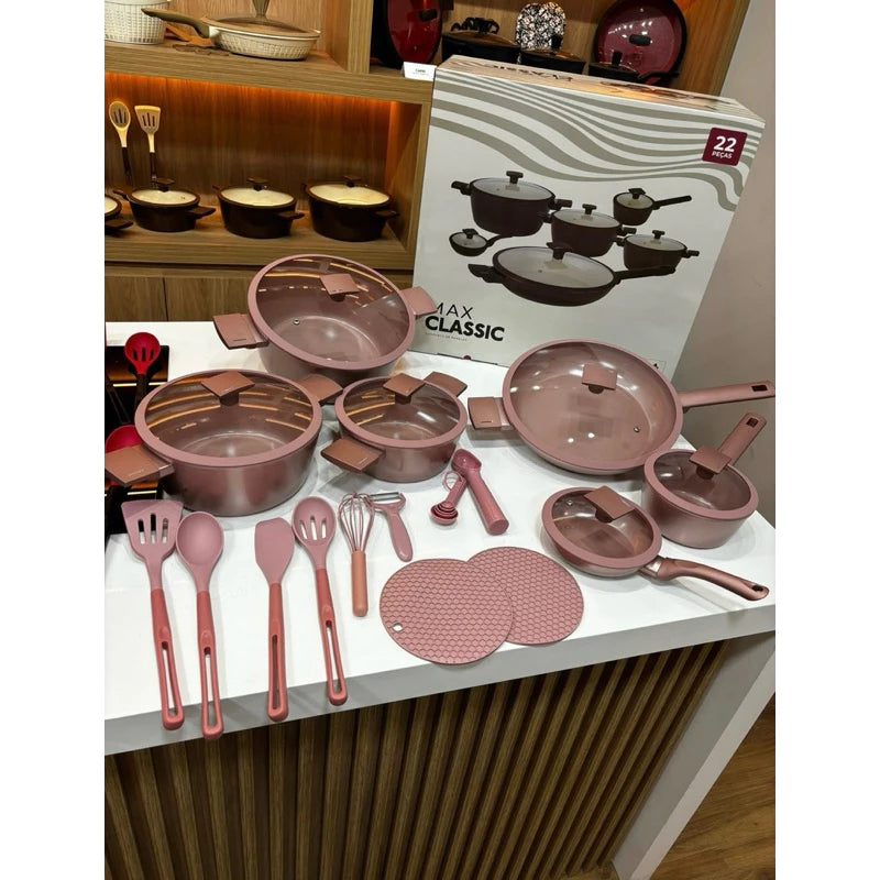 ¡Gran promoción! Juego de utensilios de cocina de cerámica italiana de 22 piezas. Recibe gratis una vajilla de 30 piezas y un juego de cubiertos de 24 piezas.