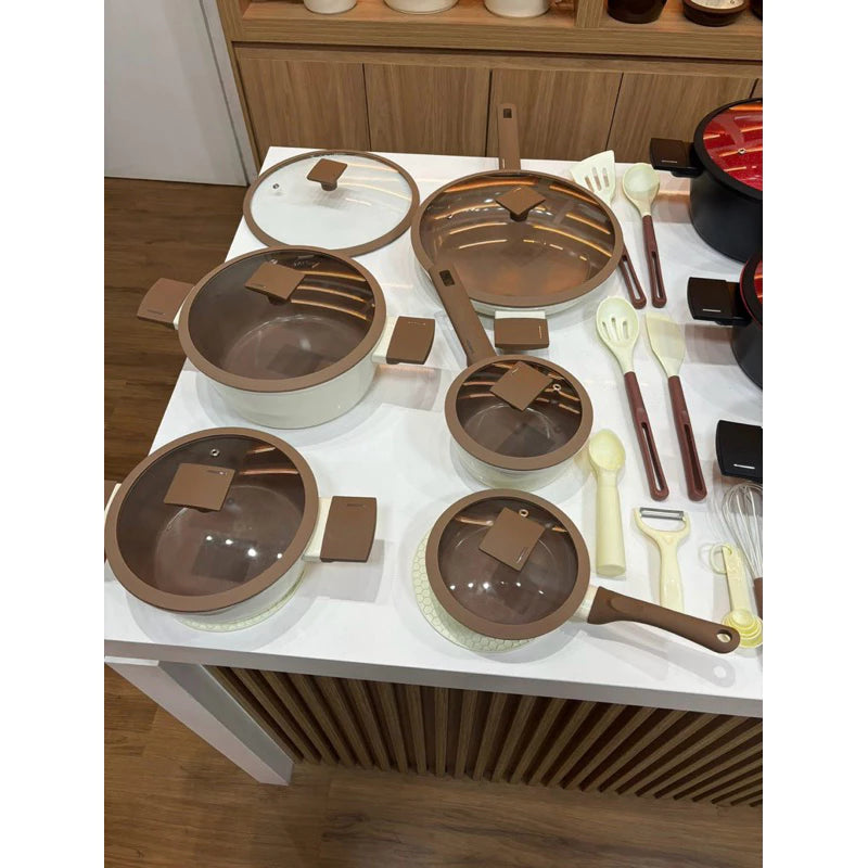 ¡Gran promoción! Juego de utensilios de cocina de cerámica italiana de 22 piezas. Recibe gratis una vajilla de 30 piezas y un juego de cubiertos de 24 piezas.