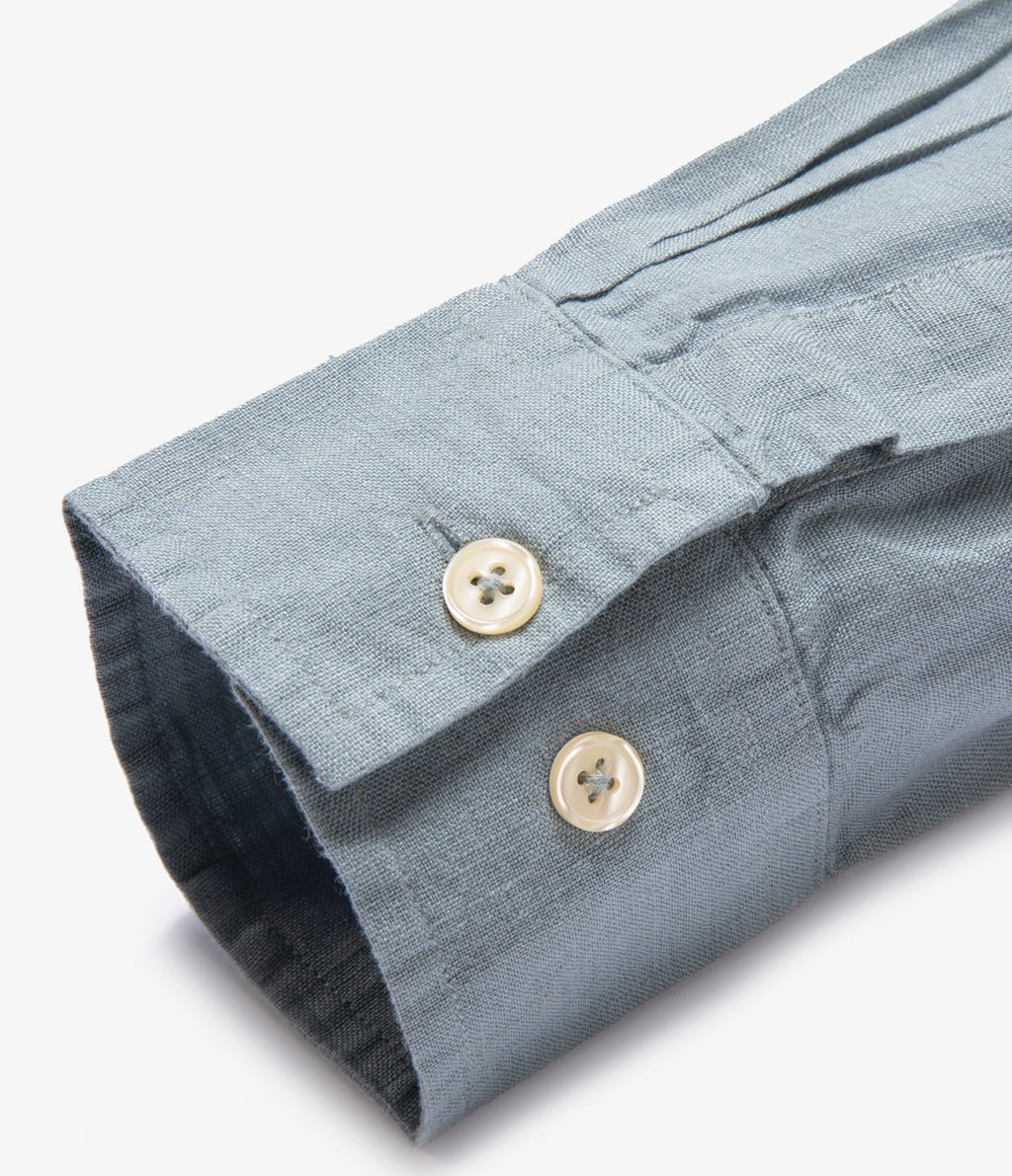 Camisa Hombre Lino Saonna M/Larga Verde Agua