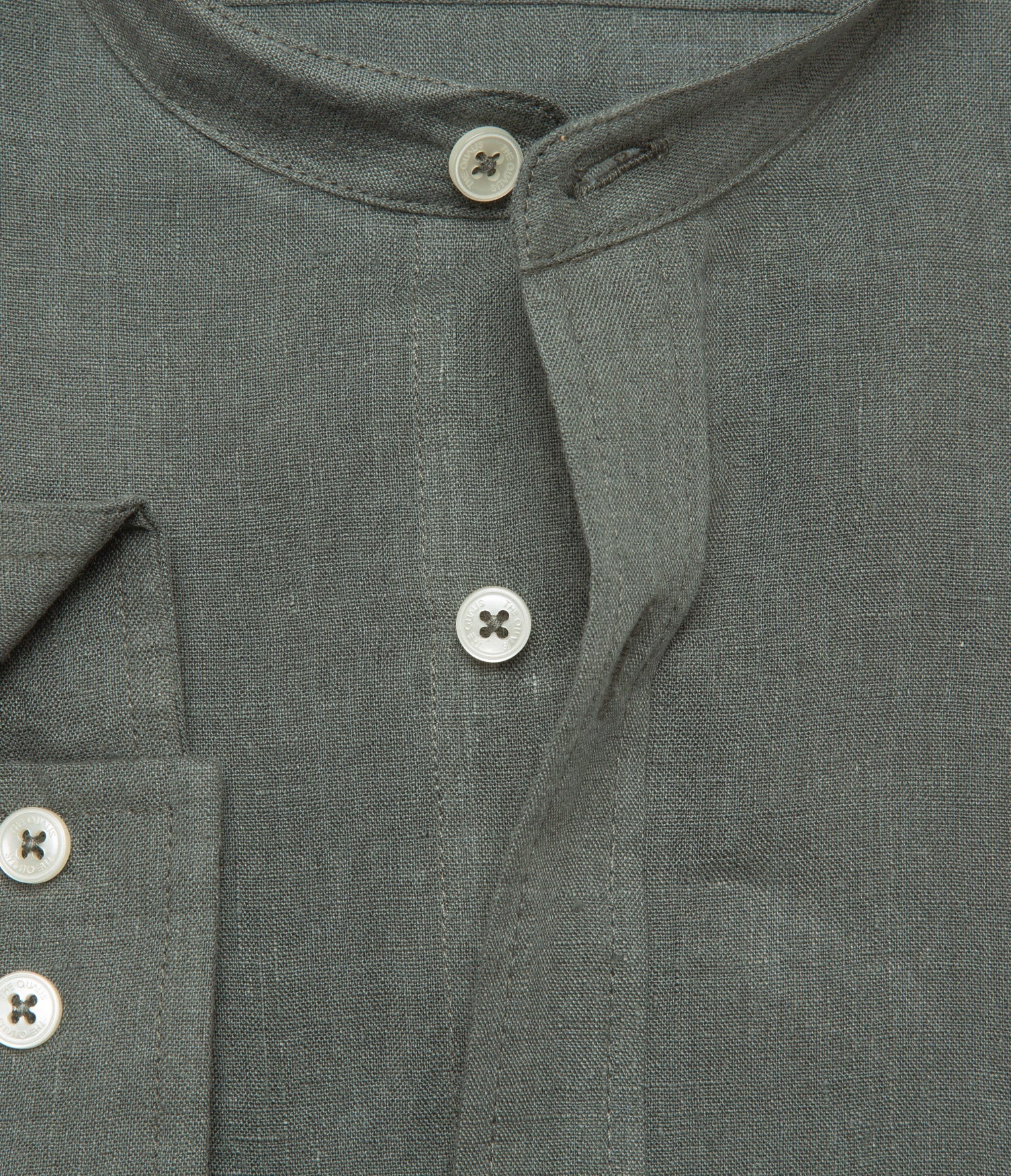 Camisa Hombre Lino Saonna M/Larga Verde Oscuro