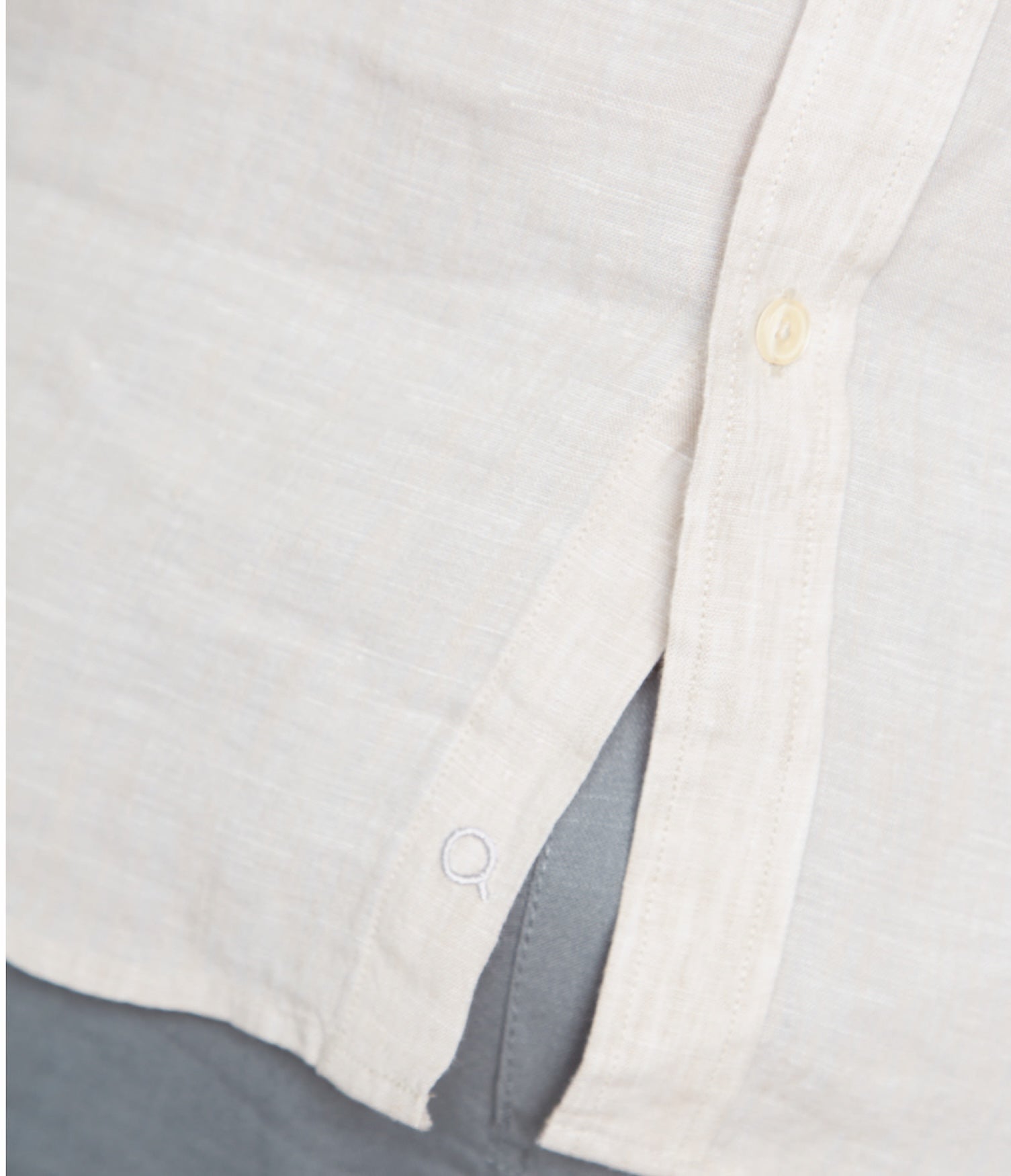 Camisa Hombre 100% Lino Saint Manga larga Beige