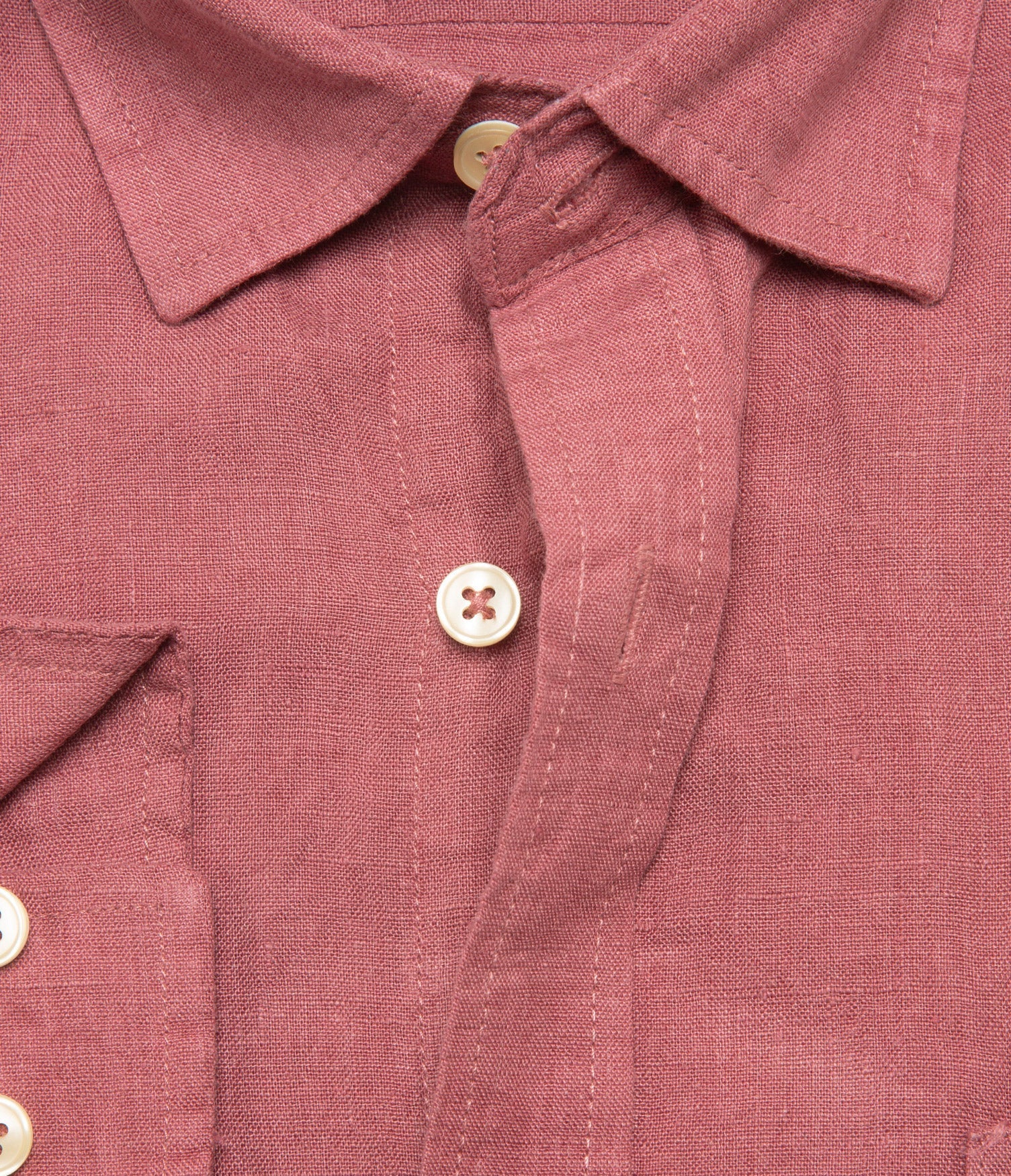 Camisa Hombre Lino Saint M/larga Rojo