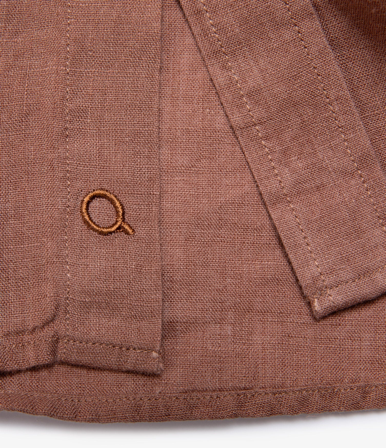 Camisa Hombre Lino Saint M/larga Terracota