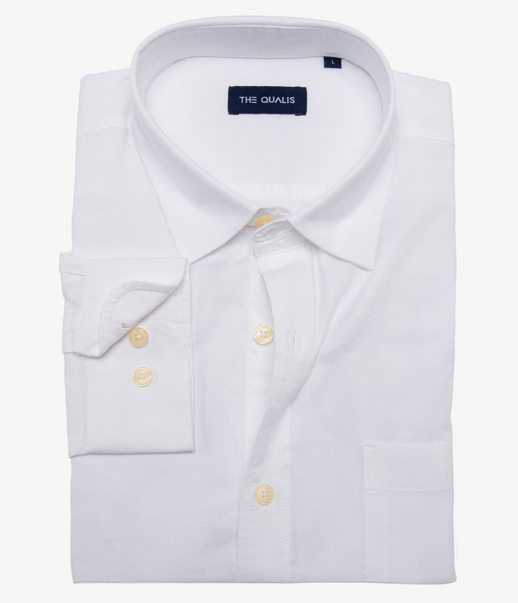 Camisa Hombre Algodón Oxford M/Larga Blanco