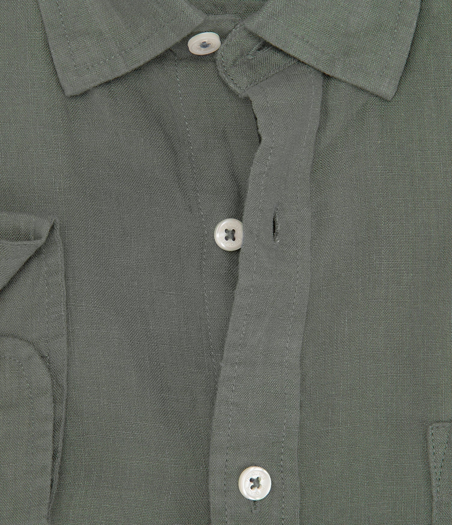 Camisa Hombre Lino Sicilia M/Larga Verde Oscuro