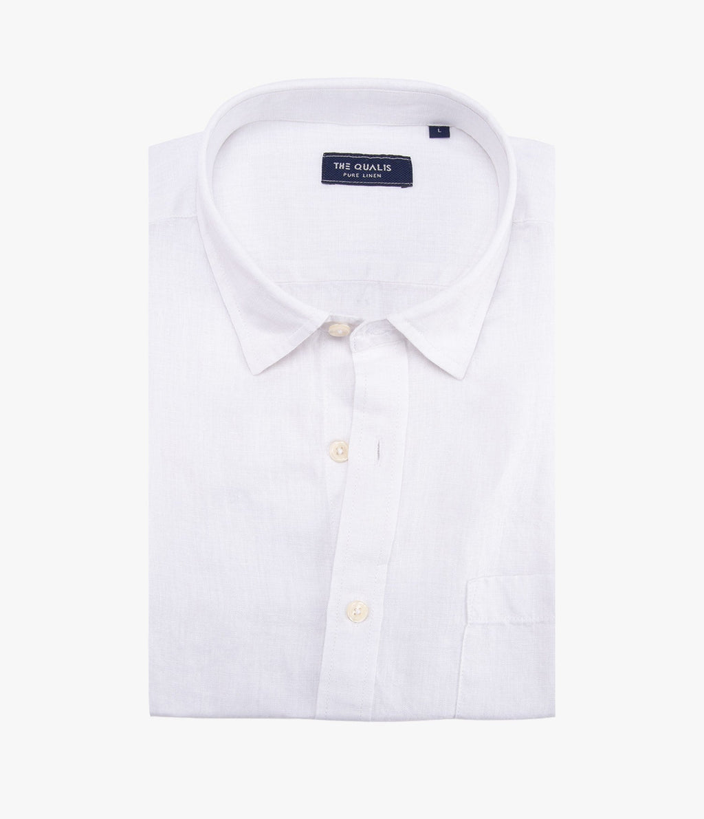 Camisa Hombre Lino Sintra M/Corta Blanco