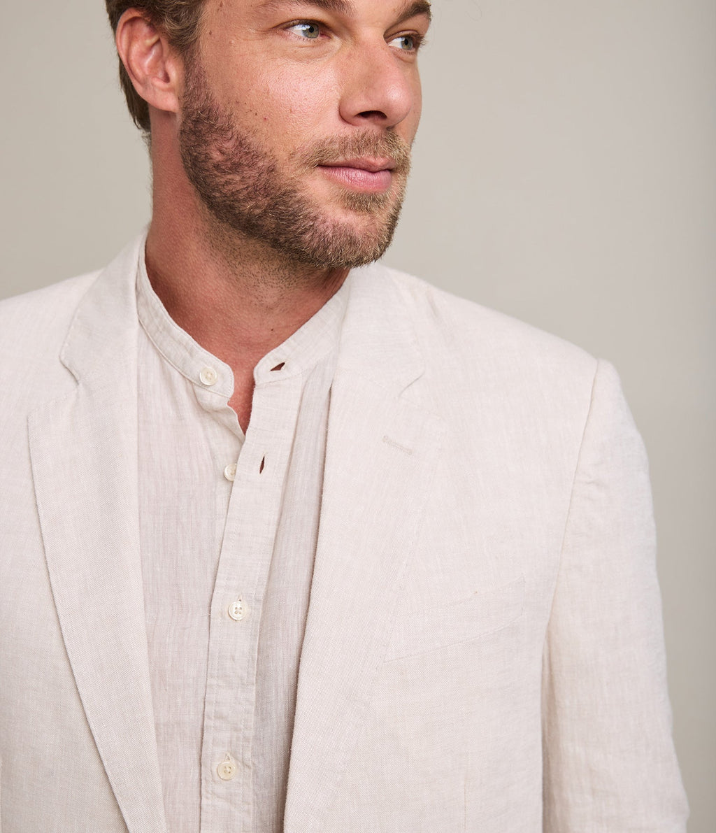 Camisa Hombre Lino Soria Beige