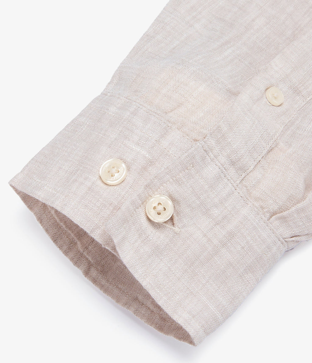 Camisa Hombre Lino Soria Beige